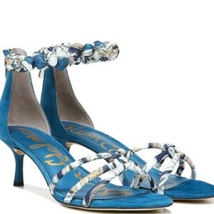 Sam Edelman Woman's Blue Jayde Kitten Heel Sandals 7.5M